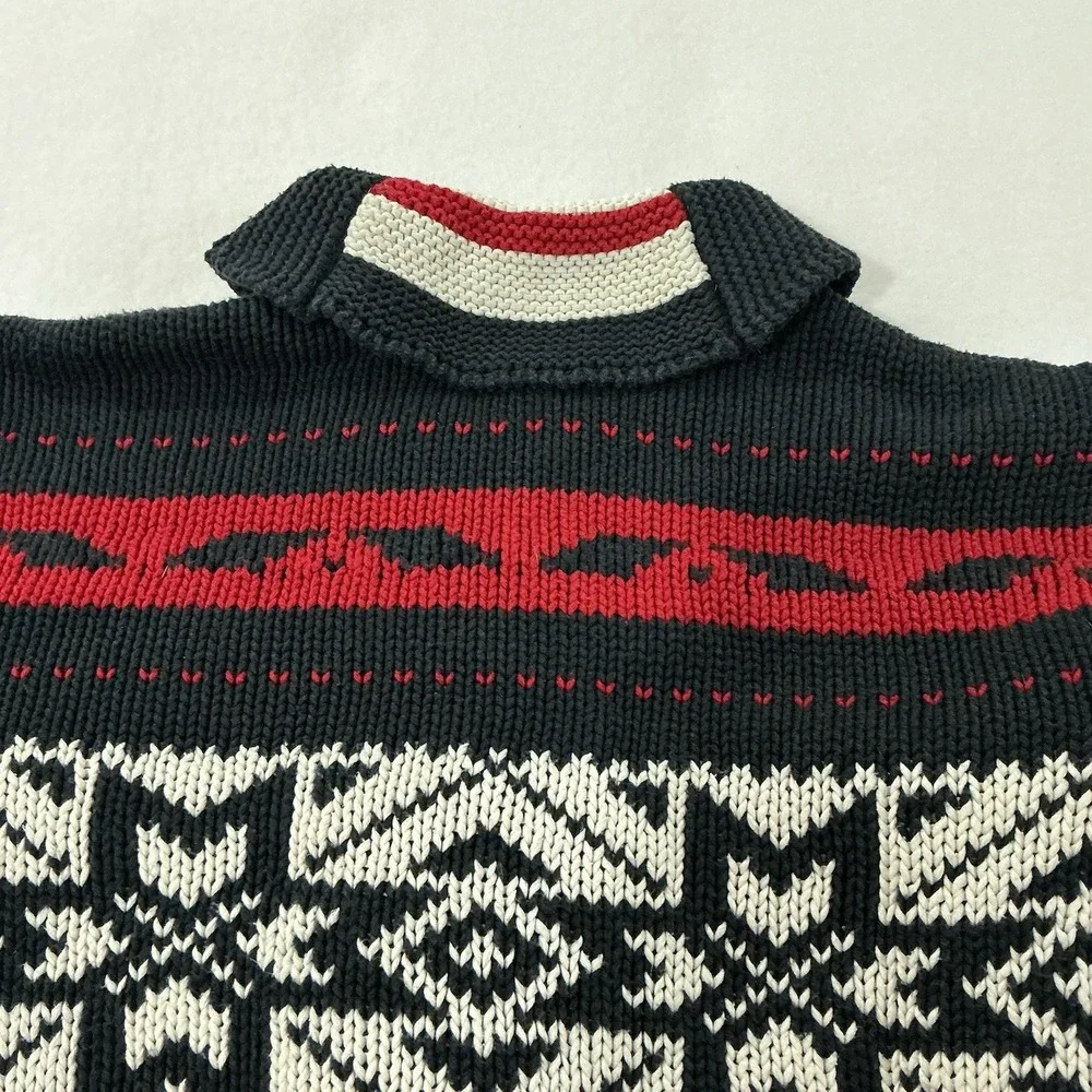 Polo Ralph Lauren Boys 8 Fair Isle Cotton Wool Full Zip Fish Sweater Nordic Ski